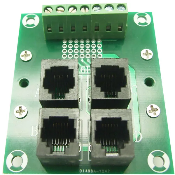 Коммутационная плата RJ11/RJ12 разветвитель адаптер для монтажа на Din рейке|splitter|splitter