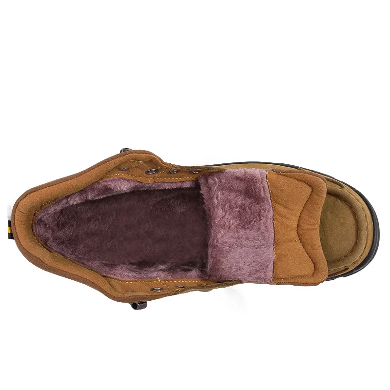 Мужские ботинки из кожи с натуральным лицевым покрытием; ручная работа; стиль ретро; сезон осень-зима; Водонепроницаемая Обувь с Плюшевым Мехом; теплые зимние ботинки; мужская обувь