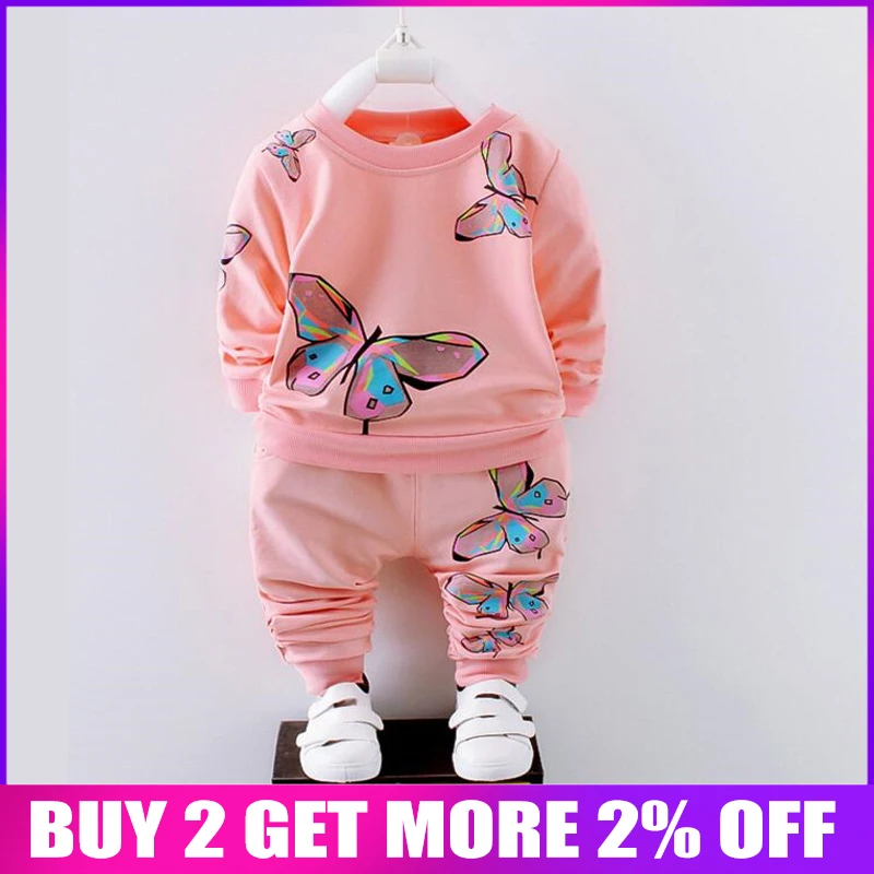 BibiCola Baby Girl Clothes For Baby Girl Clothing Set High Qulity 2018 Autumn Long Sleeve T-shirt+Casual Pants 2PCS Suit for Kid