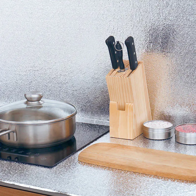 Самоклеящаяся водостойкая масляная Алюминиевая Фольга Наклейка на стенку кухонного шкафа