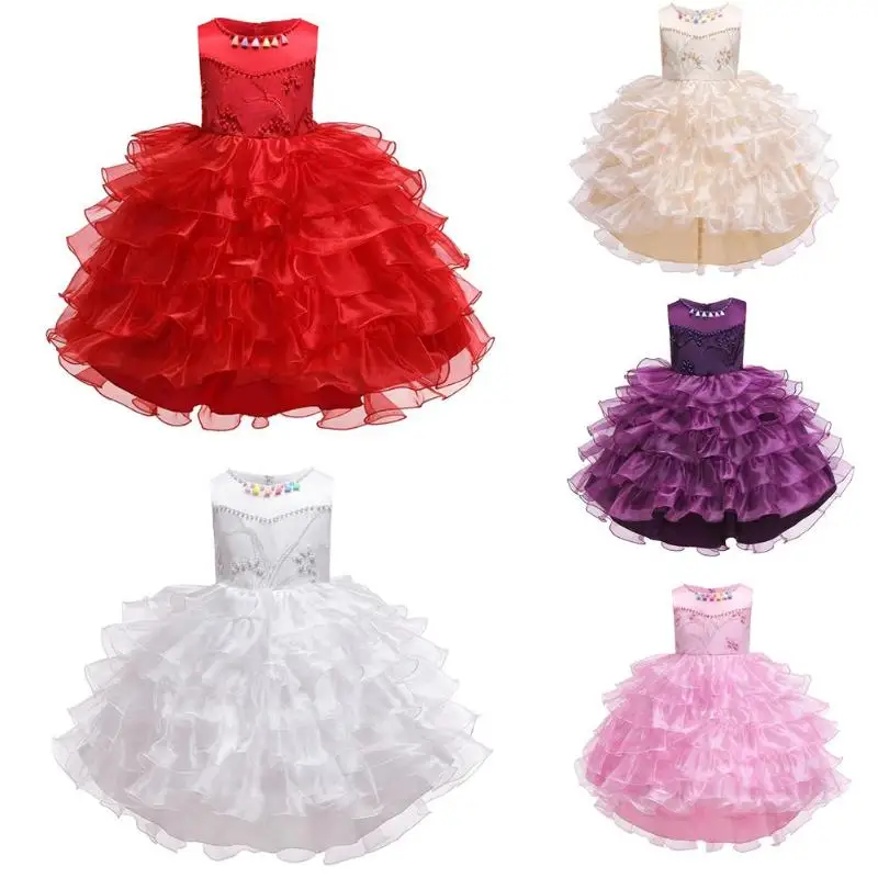 Детское торжественное платье принцессы с вышивкой для девочек, элегантное праздничное платье на день рождения платье для девочек Рождественская Одежда для маленьких девочек от 2 до 10 лет