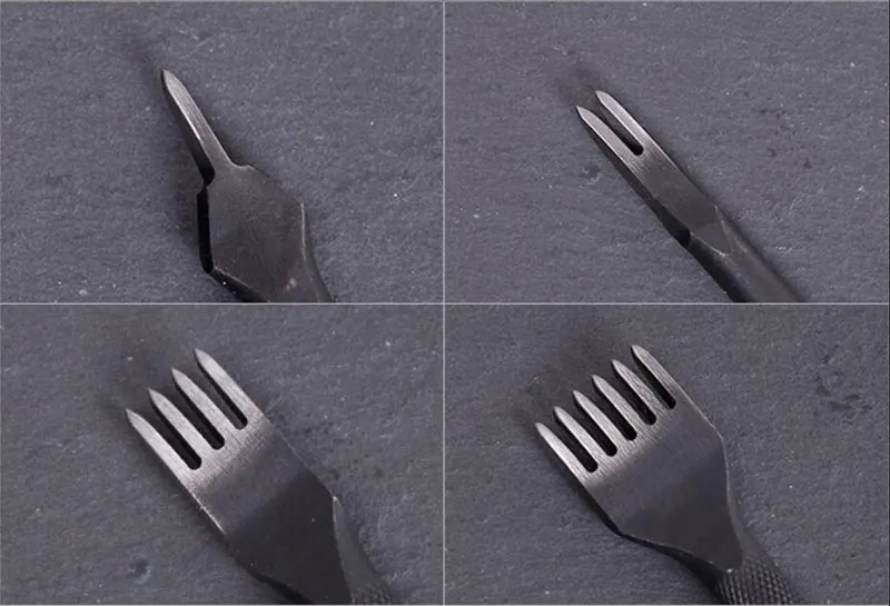 WUTA Craft Дырокол кожаное ремесло набор бриллиант точка черный укалывание Утюг долото для кожи шить Toosl 3/4 мм
