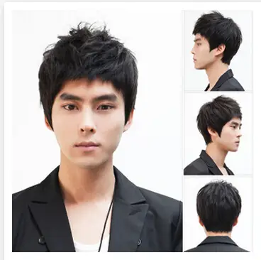 Online Shop High Quality Black 100 Synthetic Short Hair Man