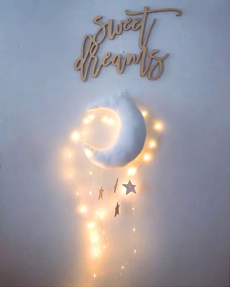 Adorable bebé móvil de algodón luna y estrella tienda de campaña decoración de pared juguetes Estilo nórdico decoración de guardería accesorios de foto niños dormitorio decoración Adorable bebé móvil de algodón luna y estrella tienda de campaña decoración de pared juguetes Estilo nórdico decoración de guardería accesorios de foto niños dormitorio decoración