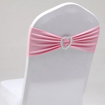 

Fashion Lycra Leading Knot Chair Belt Royal Blue Spandex Belt With Heart Buckle Universal Lycra Chair Belt Wedding Decoration