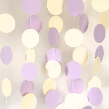 

Lilac Purple and Ivory Paper Garland, Wedding Garland, Bridal Shower, Baby Shower, Birthday Party, Party Decor, Photo Prop