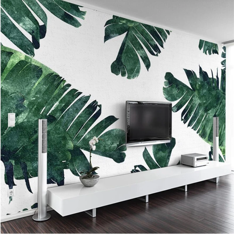 

beibehang Personality banana plant TV background wall custom large mural environmental wallpaper papel de parede para quarto