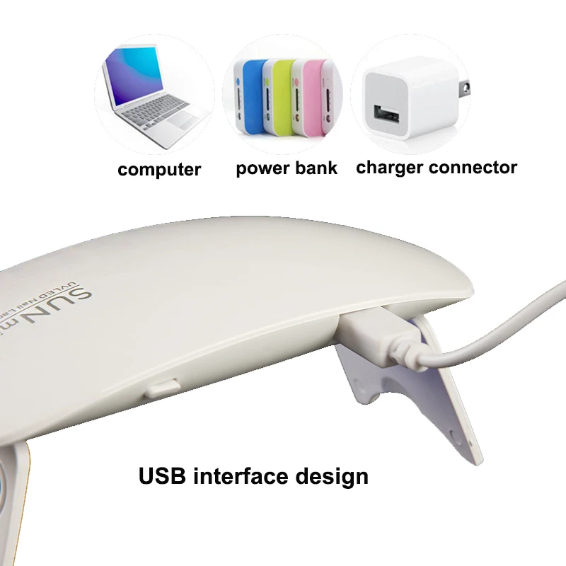 EUSCI SUNmini УФ-светодиодный мини-светильник, Портативная Сушилка для ногтей с usb-кабелем, сушилка для гель-лака для ногтей, подарок для домашнего использования в путешествиях