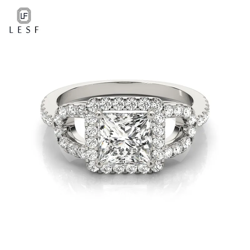 

LESF High end Jewelry Luxury 925 Sterlign Silver Ring for Women Wedding Engagement Rings Can be customized