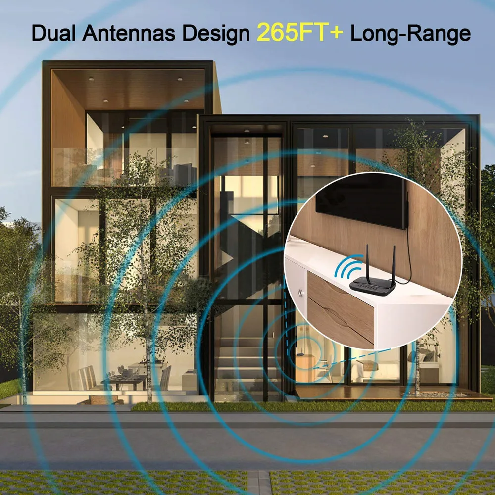 NFC y 262ft/80 m de largo alcance Bluetooth 5,0 transmisor receptor 3in1 de adaptador de Audio de baja latencia tecnología aptX HD óptico RCA AUX 3,5mm TV - 5