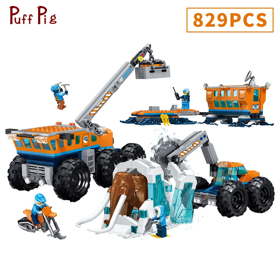 

829pcs The Antarctic Rescue Vehicle Model Set Building Blocks Elephant Figures Compatible Legoings City DIY Toys For Children