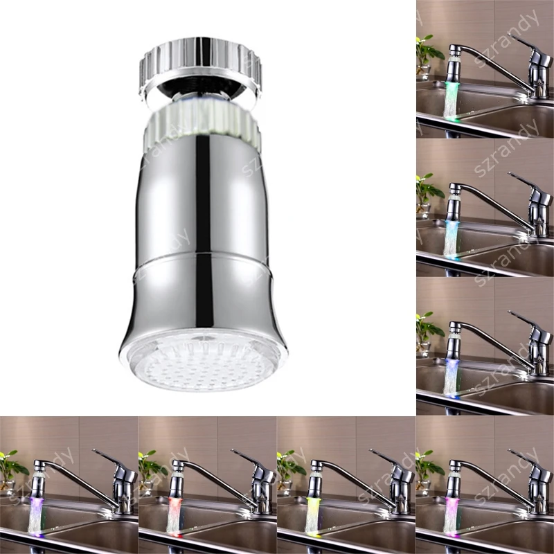 

Temperature Sensor Control Led Faucet Light 7 Colors Change no Battery Led Faucets Water Tap Aerators