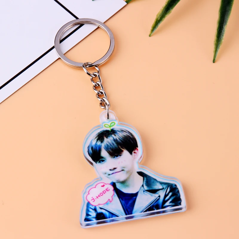 

Cute Cartoon J-HOPE V SUGA TATA COOKY SHOOKY Keychain Kpop Love Yourself Key Ring Women Gift Porte Clef Key Chain