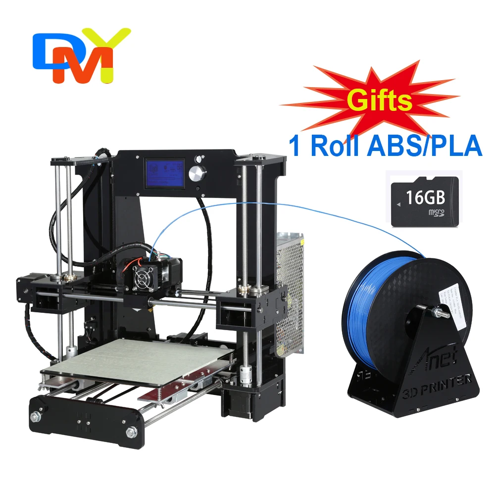  Upgradest A6 Big Size High Precision Reprap Prusa i3 DIY 3D Printer Kit with Aluminium Hotbed & Filament & LCD 