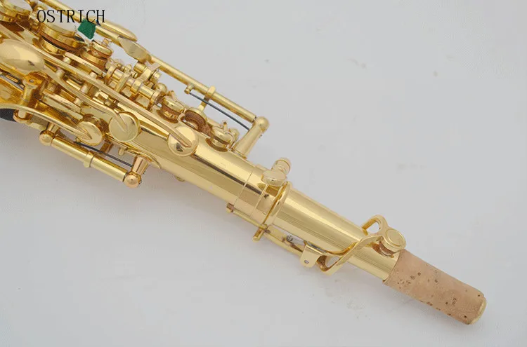 Сопрано саксофон Bb латунный лакированный Золотой корпус и ключи с чехлом ремень мундштук духовой Instumen