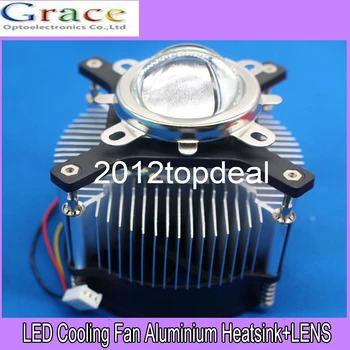 

50w 100w high power led heatsink DC 12V 1.2A led fan +44mm lens kit