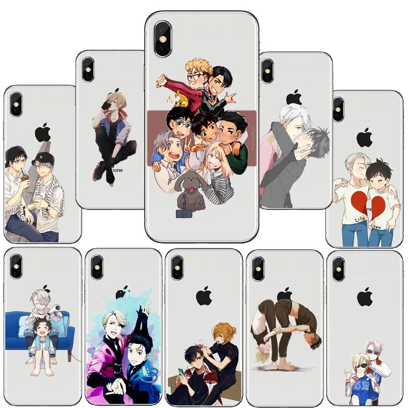 

apanese Anime YURI on ICE Style Thin clear phone shell silicone TPU case For iPhone X 8 7 6 6S Plus 5S 5C SE XS Max