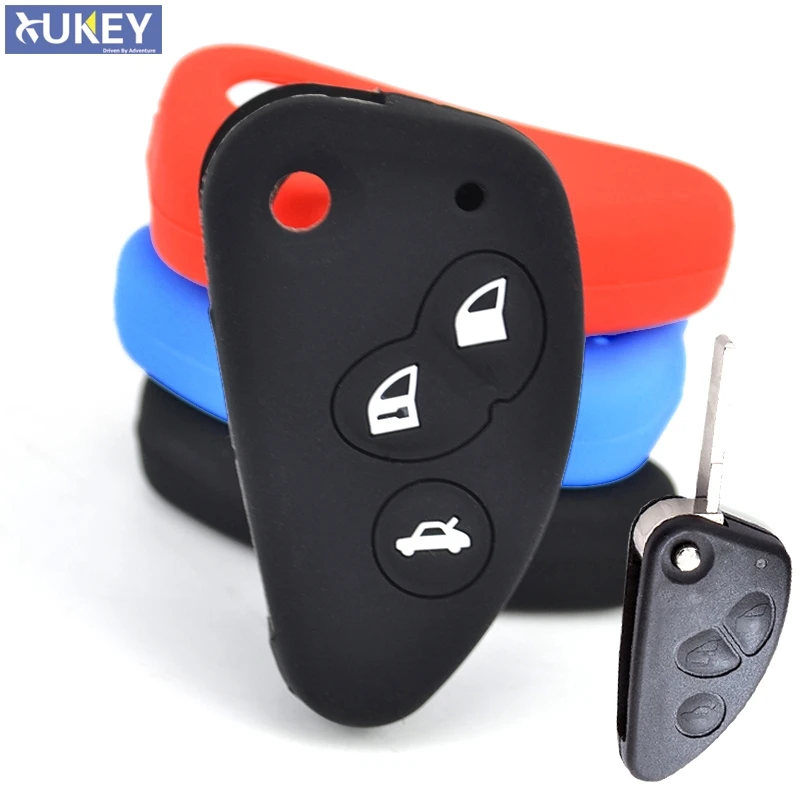 

Fit For Alfa Romeo 147 156 166 Gt Jtd Ts Shell Styling Holder Protector 3 Button Silicone Remote Flip Key Cover Case Fob