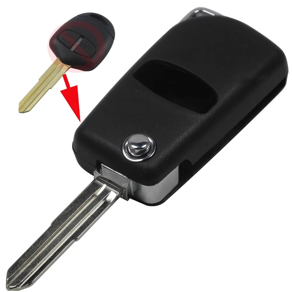 replacement Style 2button modified flip folding remote key case shell for Mitsubishi Outlander with Left blade