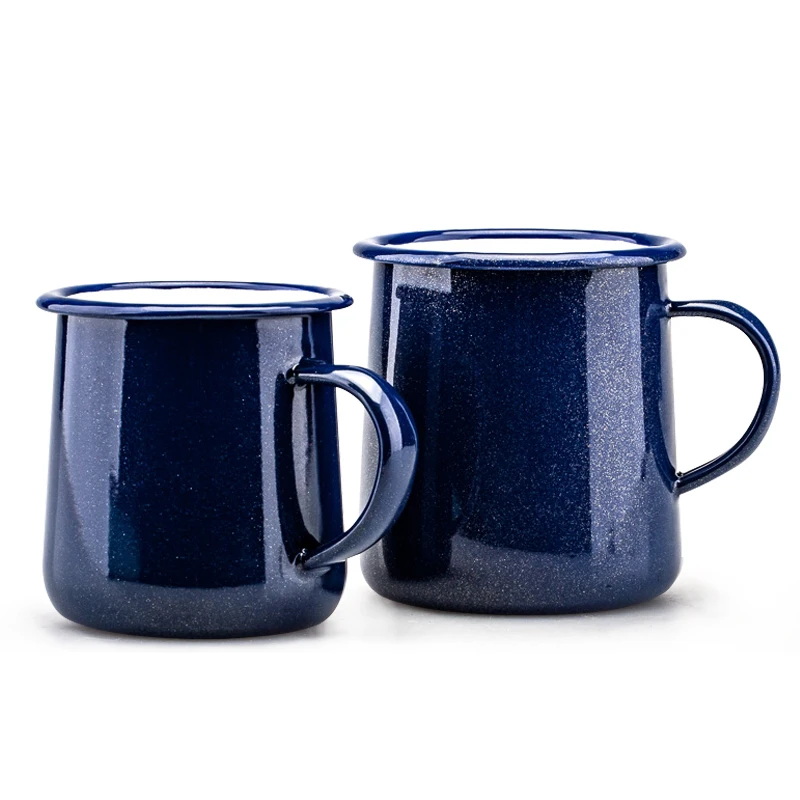 Японская Мода креативная экологическая эмаль морской синий сплошной цвет пара Молоко Кофе чашка офис кружка подарок
