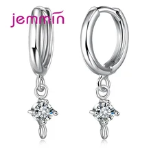 Элегантные Простые серьги DIY для женщин и девочек, лучшее украшение из стерлингового серебра 925 пробы, круглый кристалл, камень, Femme, ювелирный аксессуар