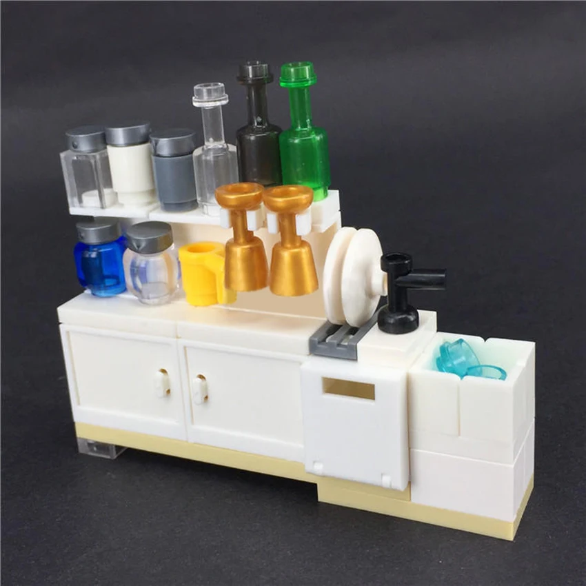 Кубики MOC сделай сам для кухонного шкафа|Блочные конструкторы| |