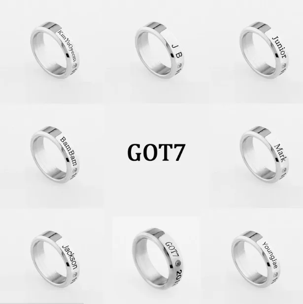 

GOT7 Surrounding Street Cool Titanium Steel Ring Fashion