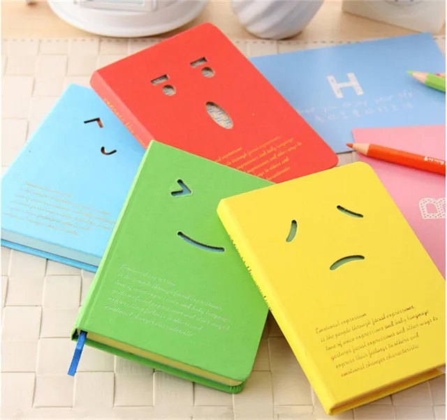 30 PCS Creative Smile Hard Copybook Notebook Notepads Diary Stationary