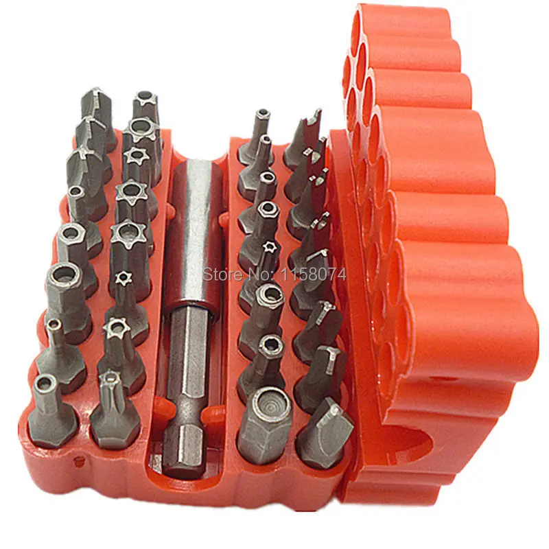 33PC Magnetic Bit Set Screwdriver Holder Torx Hex Star Spanner Screws