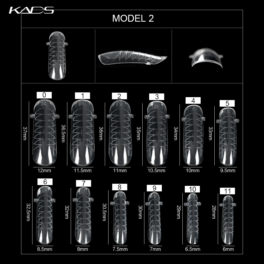 KADS 120 Pcs Quick Building Mold Nail Tips Dual Form False Nails Reusable Clear Manicure Tools for