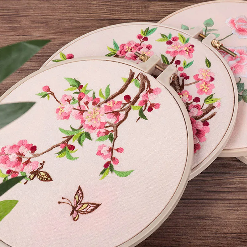 Preise Chinesische Blume DIY Stickerei Kit mit Stickerei Hoop Kreuz Stich Hand Nähen Kunst Handwerk Stickerei Malerei Wohnkultur