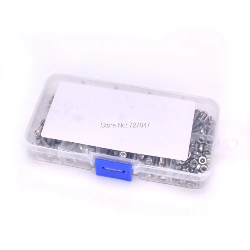 340pcs/set M3 Pan Head Screws and Nuts Assortment Kit Set Stainless Steel Screw Nut Hardware for FPV Drone