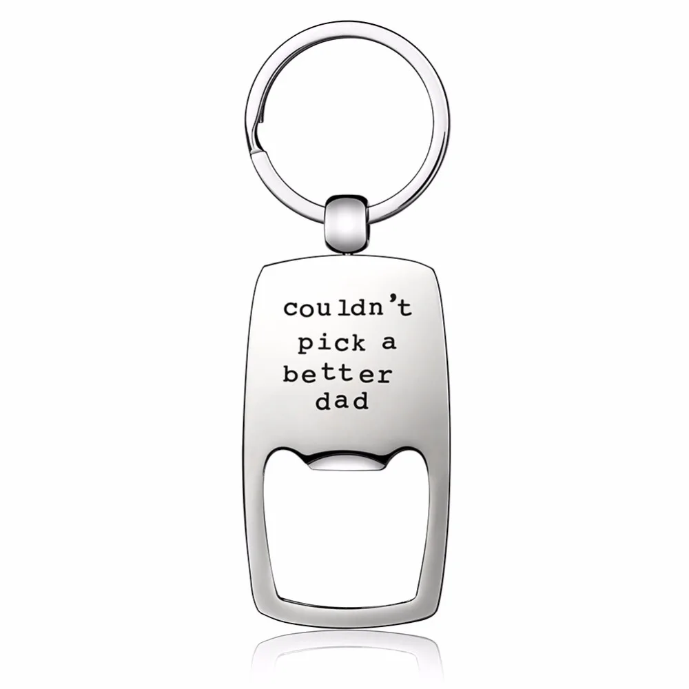 

To Dad Bottle Opener EVBEA Touch Fathers Day Gift Cool Flat Key Chain Engraved ' Couldn't Pick a Better Dad' Keychain