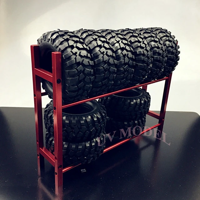 Best Offers RC Drift Cars 1/10 Wheel Rims Shelf & Drift Tyre Tire Racks Crawler RC4WD SCX10 RED Free Shipping