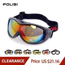 POLISI зима сноуборд снег очки Для мужчин Для женщин анти-туман объектив UV400 лыжные очки Открытый снегоход Скейт очки, 8 цветов
