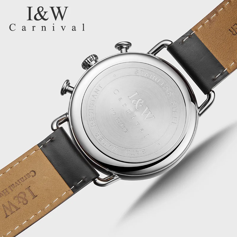 CARNIVAL IW Horloges Mannen Military Sports Top Creative Quartz Stop clock Chronograph Personality
