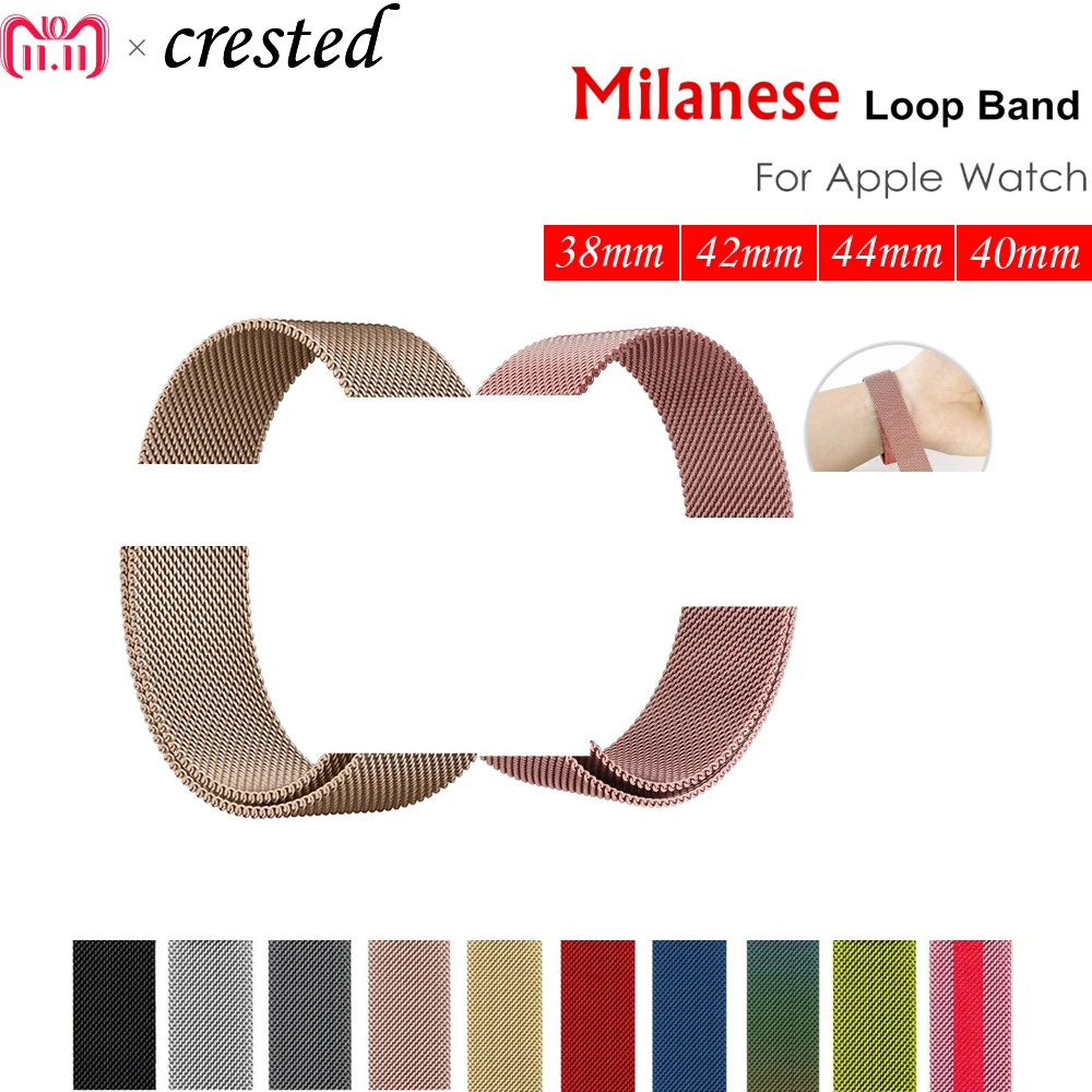 

Milanese loop strap for apple watch band 42mm/38/44mm/40 Stainless Steel metal Bracelet watchband for iwatch 4/3/2/1 Accessories