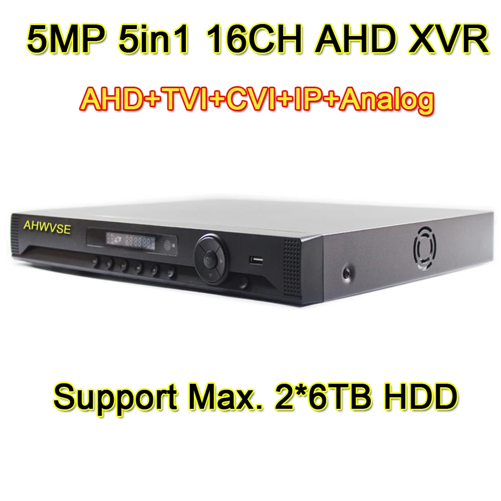 

AHWVSE 16 Channel 5MP 1080P AHD DVR 5in1 AVR XVR Video Recorder NVR 16CH TVI CVI IP Analog DVR Free Shipping