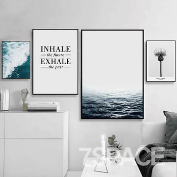 

Seascape Thistle Flower Quote Wall Art Canvas Painting Nordic Posters And Prints Canvas Art Wall Pictures For Living Room Decor