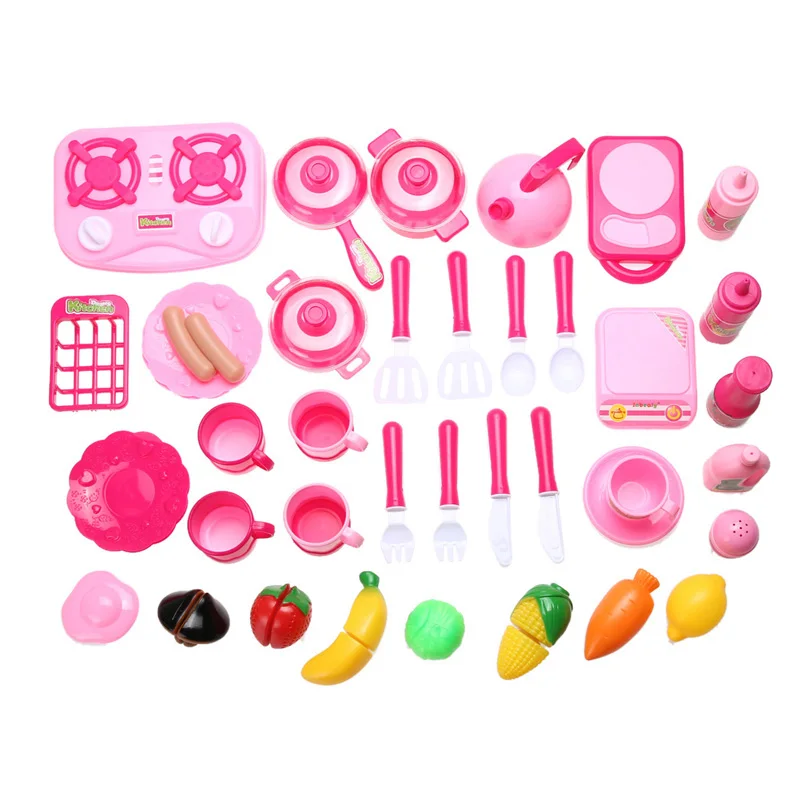 40pcs/set Pink Kitchen Cooking Pretend Toy Girls Baby Child Educational