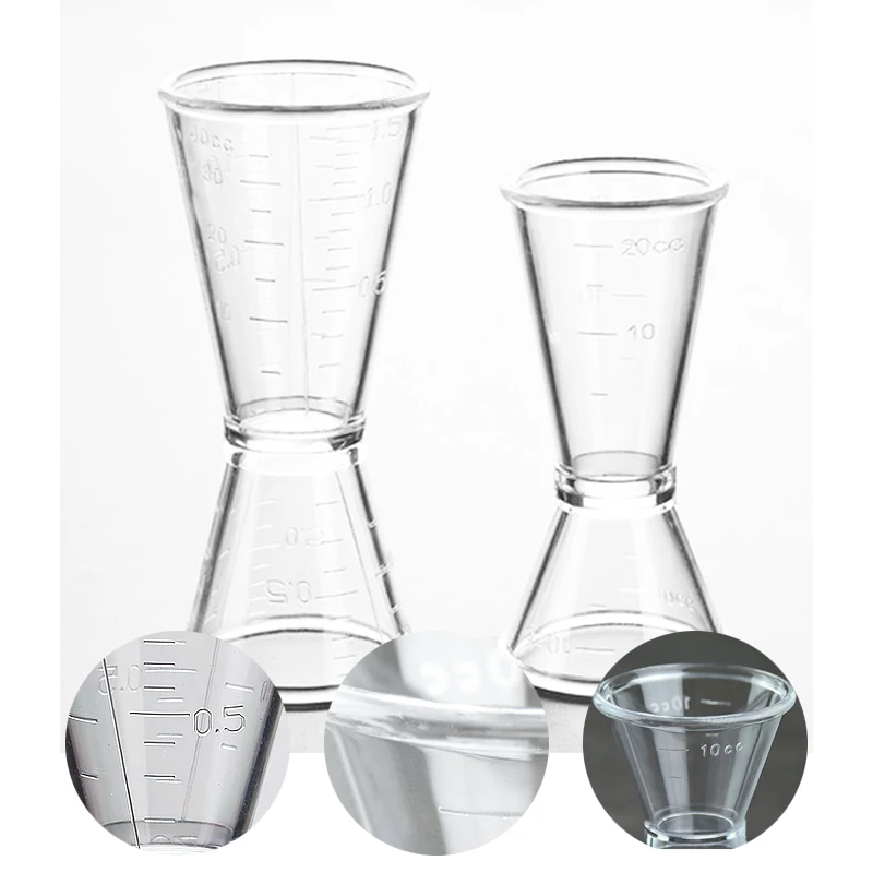 

PC Resin Double Headed Ounce Measuring Cups Transparent Measuring Cup Milk Tea Coffee Bartending Measuring Cup 20/40cc