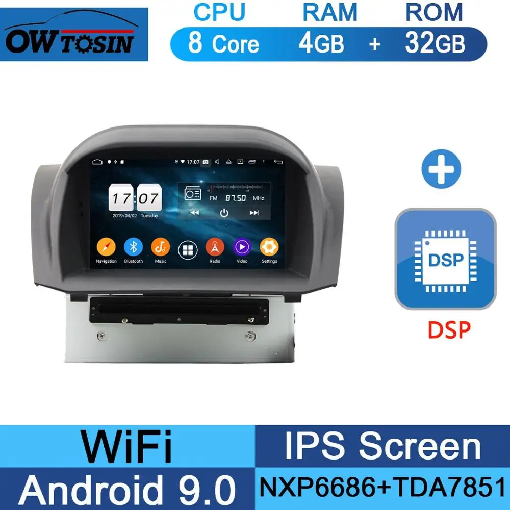 " ips 8 ядерный 4 Гб ram+ 64 Гб rom Android 9,0 автомобильный DVD радио gps для Ford Transit Custom 2013 DSP CarPlay - Цвет: 32G DSP