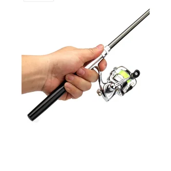 

Portable Pocket Mini Fishing Combo Metal Rod +Spinning Reel Wheel Telescopic Fishing Pole Pen Shape Foldable With Box