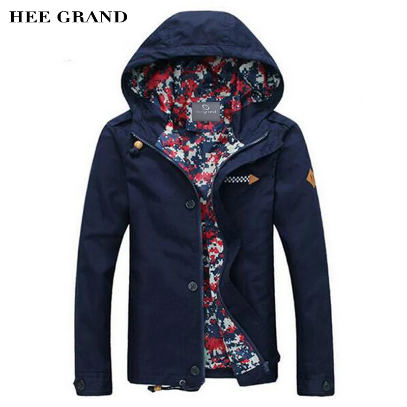 HEE GRAND Men s Jacket 2017 Spring New Arrival Men Jacket With Hood Fashion Jacket Casual