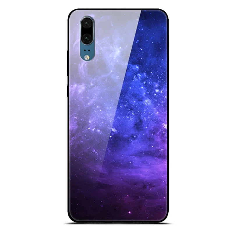 Для huawei P30 P20 Pro Lite чехол из закаленного стекла для телефона черный силиконовый чехол-Бампер для huawei P20 Lite P 30 Lite P20 Pro - Цвет: 12