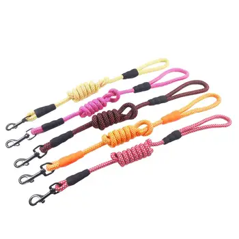 

1.5m Dog Leash Traction Denim & Nylon Leash Pet Rope With Silicone Buckle Hauling Cable Black Iron Hook