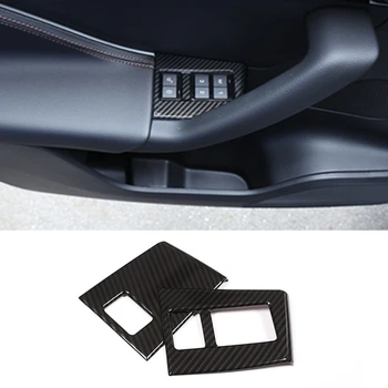 

Interior Car Door Seat Memory Button Lock Frame Carbon Fiber Texture ABS Decoration Trim 2pcs for Jaguar F-PACE FPACE LHD