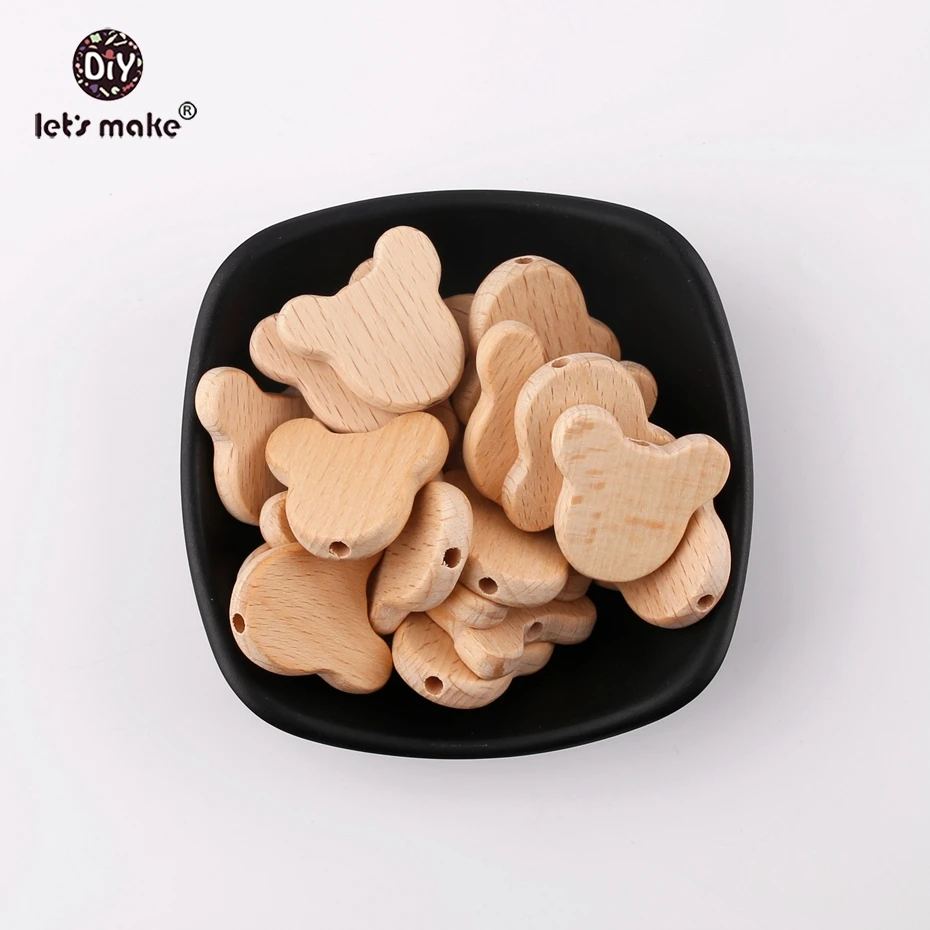 Let’s make Natural Wood Bears Chew Beads Jewelry Making For Teeth 20pcs 너도밤 나무 나무 Teether DIY 더미 클립 체인 아기 Teethers Best5 Let’s make Natural Wood Bears Chew Beads Jewelry Making For Teeth 20pcs 너도밤 나무 나무 Teether DIY 더미 클립 체인 아기 Teethers Best5