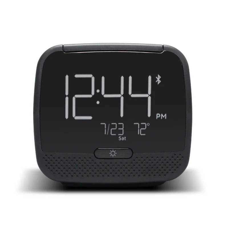 BEST 2017New Cube Radio Alarm Clock Wireless Bluetooth Speaker Snooze Mute Gadgets LCD DigitalClock Two