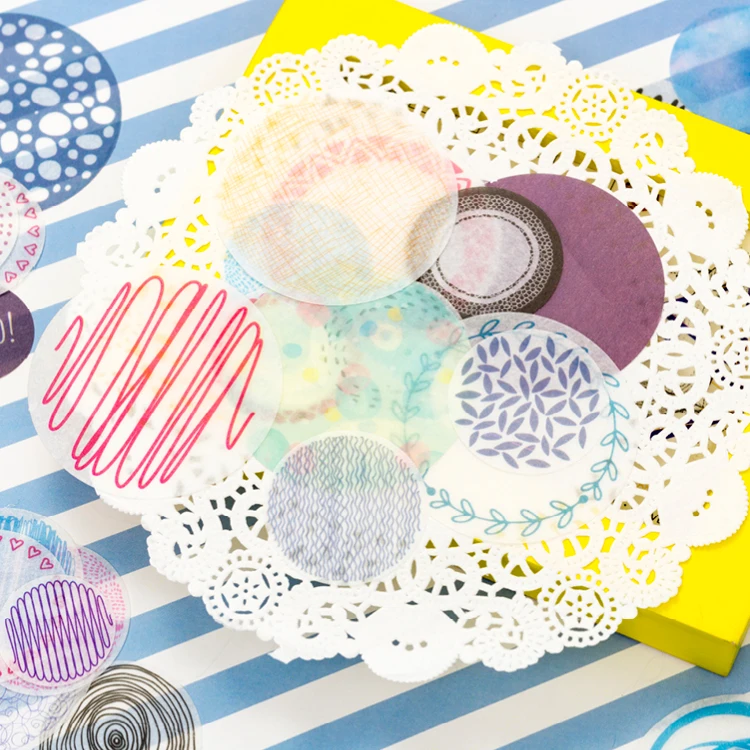 

45Pcs/lot Moking Circle Series Painting Mini Paper Sticker Decoration DIY Ablum Diary Scrapbooking Label Bullet Journal Stickers